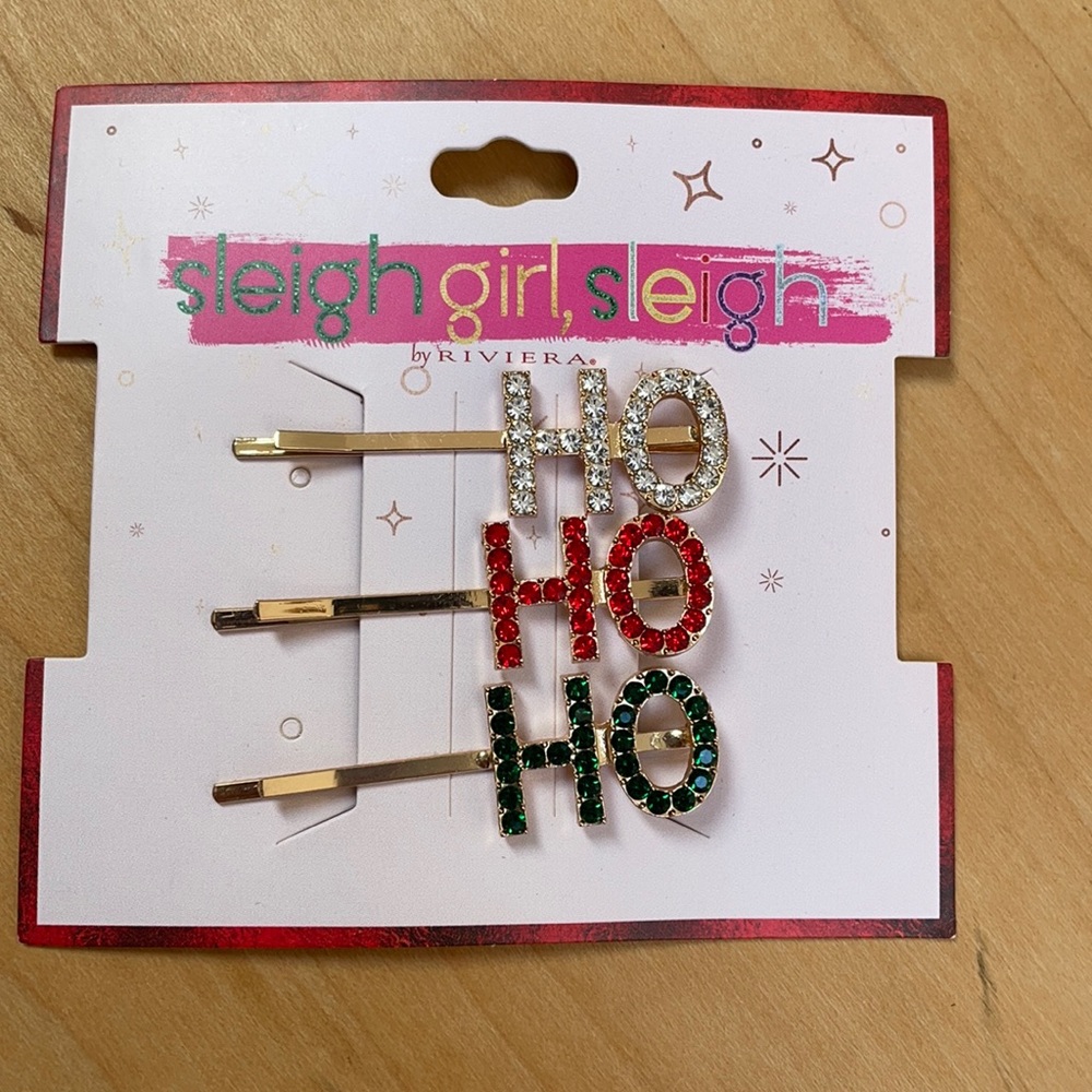 Ho Ho Ho Rhinestones Bobby Hair Pins By Riviera